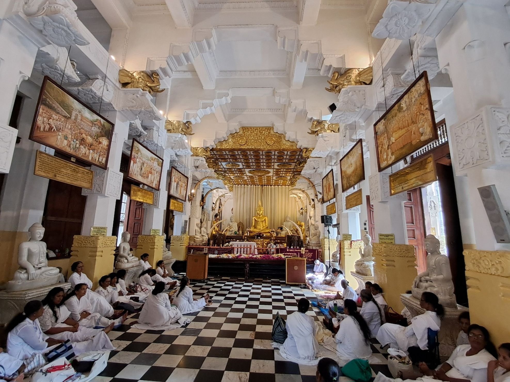 Inside the Temple of The Tooth, Kandy. Photo: Mike Yardley