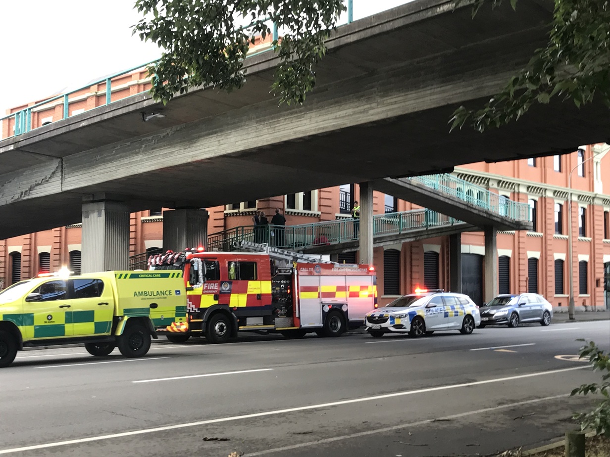 Emergency services at the scene of the accident. Photo: ODT 