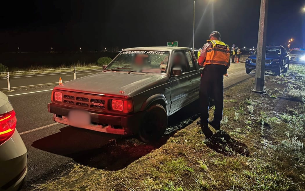 Police pull over a car in Hawke's Bay. Photo: Supplied / Police