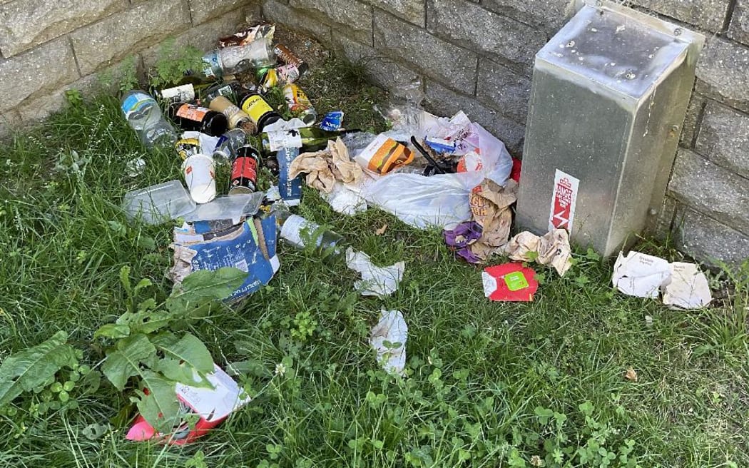 Rubbish dumped on Park St in Queenstown.  Photo: QLDC