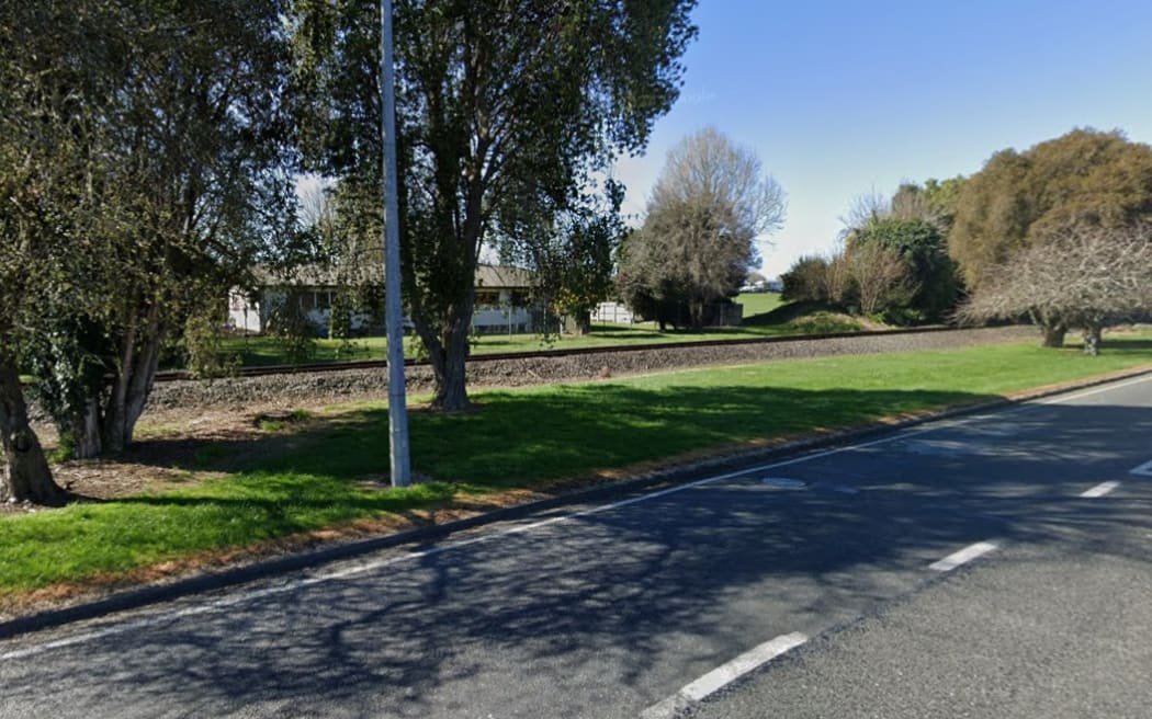 The area where the student was hit by the train in Matamata. Photo: Google Maps