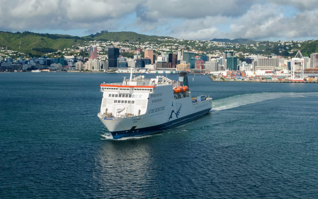 The Kaitaki Interislander ferry leaves Wellington Harbour. Photo: KiwiRail