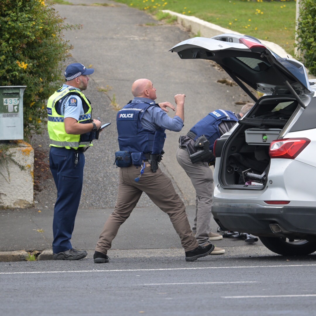 Armed police are present at an incident in Taieri Rd. Photo: Gerard O'Brien