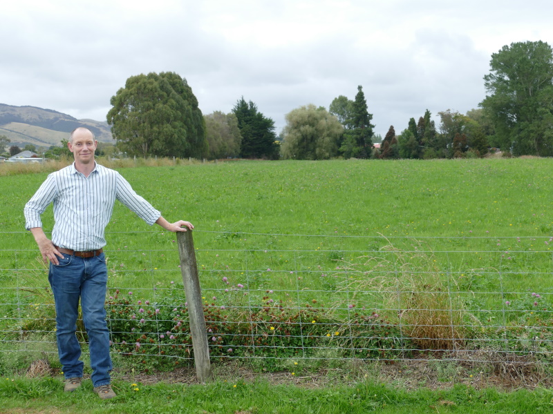 West Otago Health Trust chairman Will Byars inspects a recently acquired hectare of land...