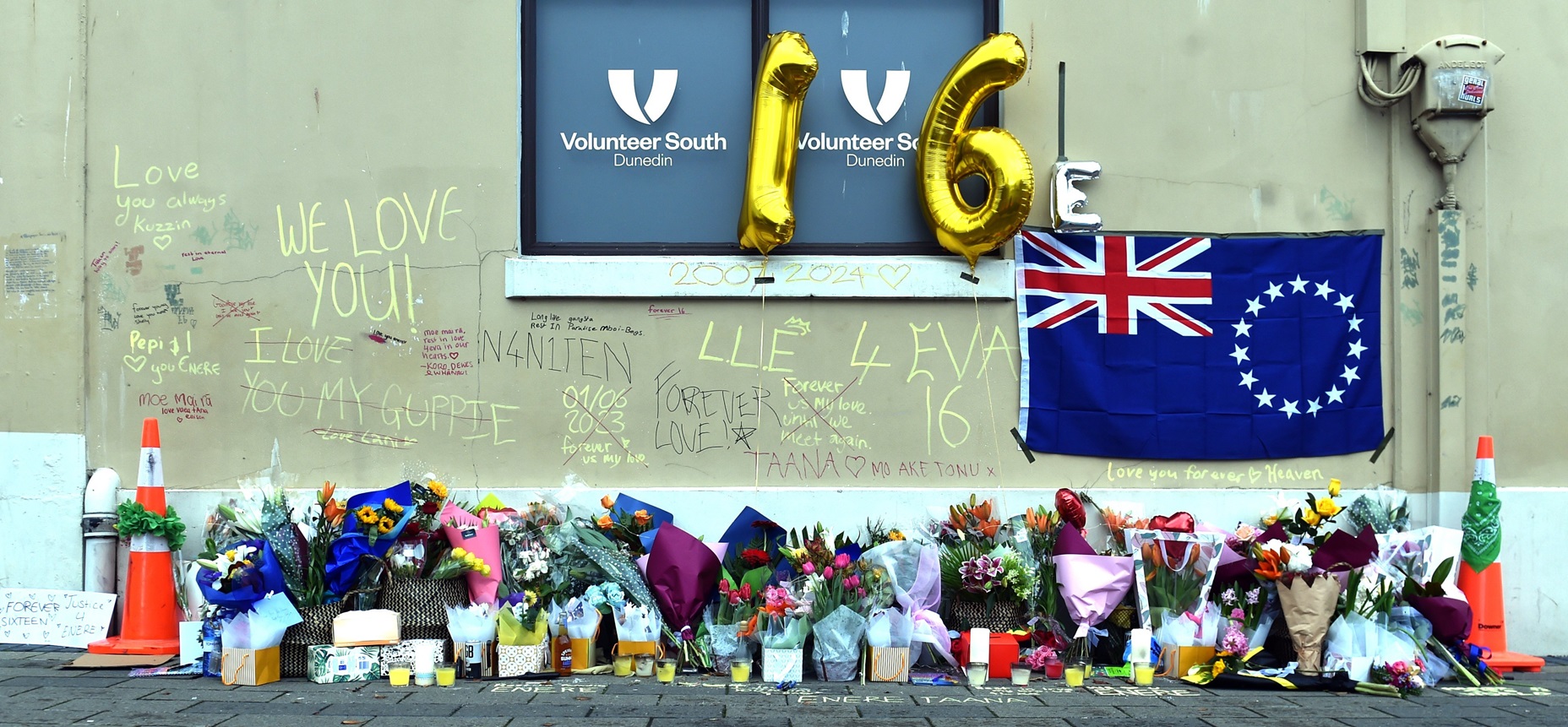 Tributes to Enere McLaren-Taana, who was fatally stabbed at the Dunedin Bus Hub in Great King St...