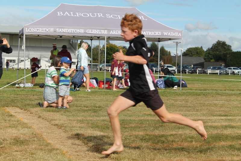 Riversdale School’s Zac Johnstone, 8, comes first in a 60m heat. Photo: ELLA SCOTT-FLEMING