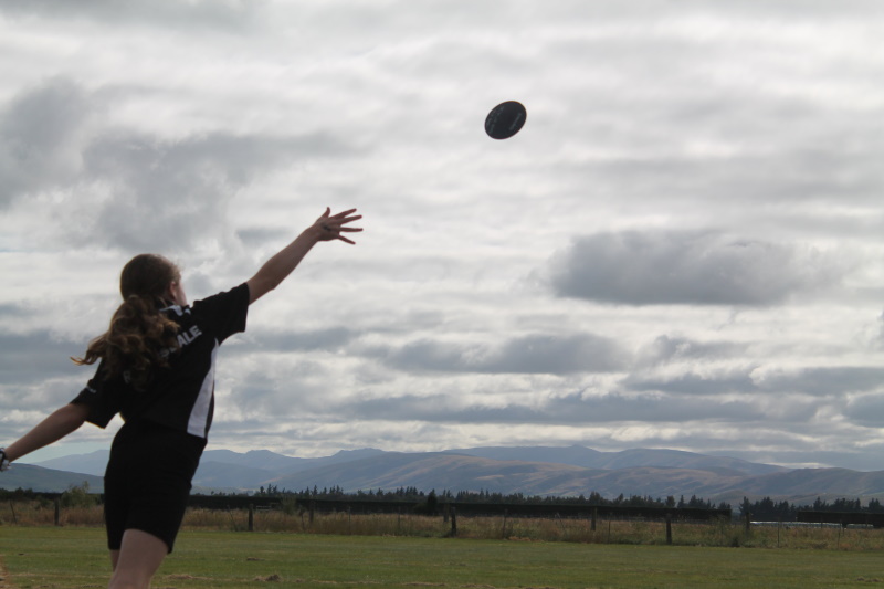 Another Riversdale student launches a discus into the sky. Photo: ELLA SCOTT-FLEMING