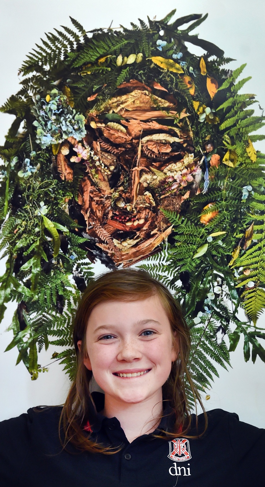 Dunedin North Intermediate pupil Sylvie Wardell, 11, shows off a photo of an artwork she made...