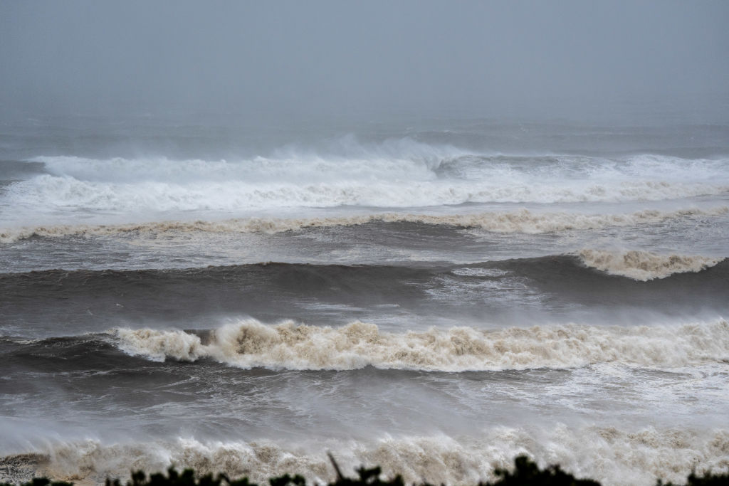 Large waves forming near the coast in Tweed Heads, Australia, as a product of Cyclone Alfred....