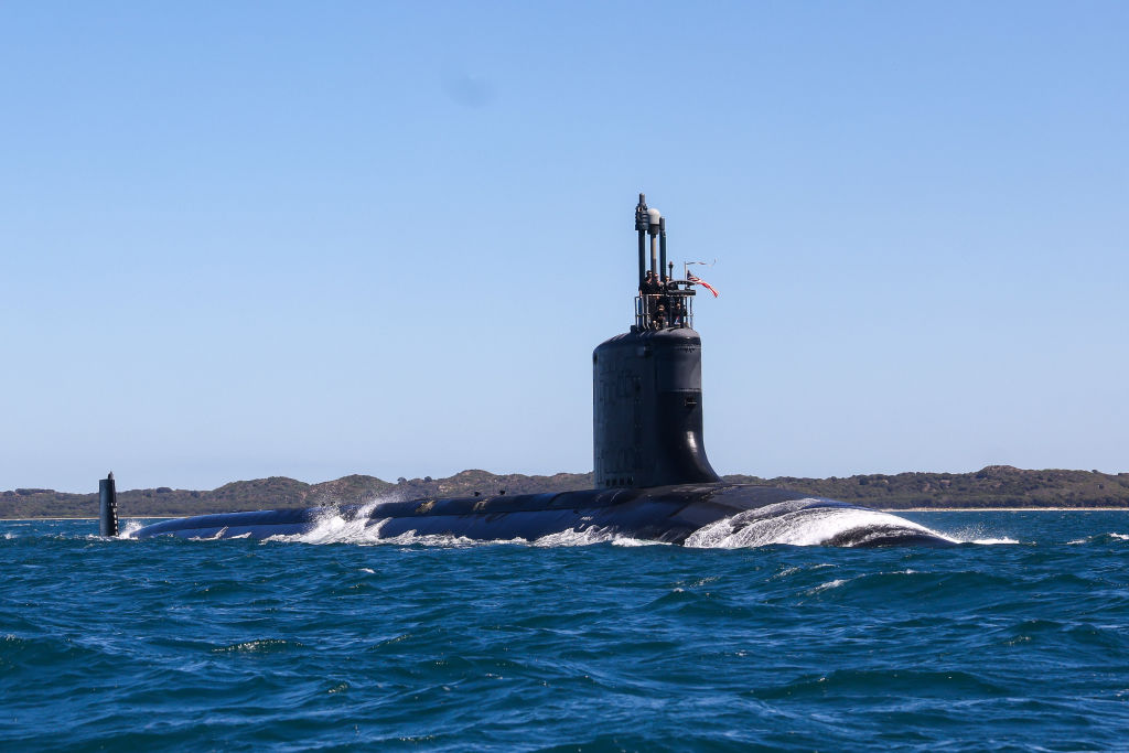 The USS Minnesota sails in the waters off the Western Australian coast. Photo: Getty