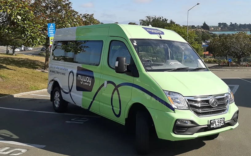 Timaru's MyWay transport system uses mini buses which residents can book, instead of using...