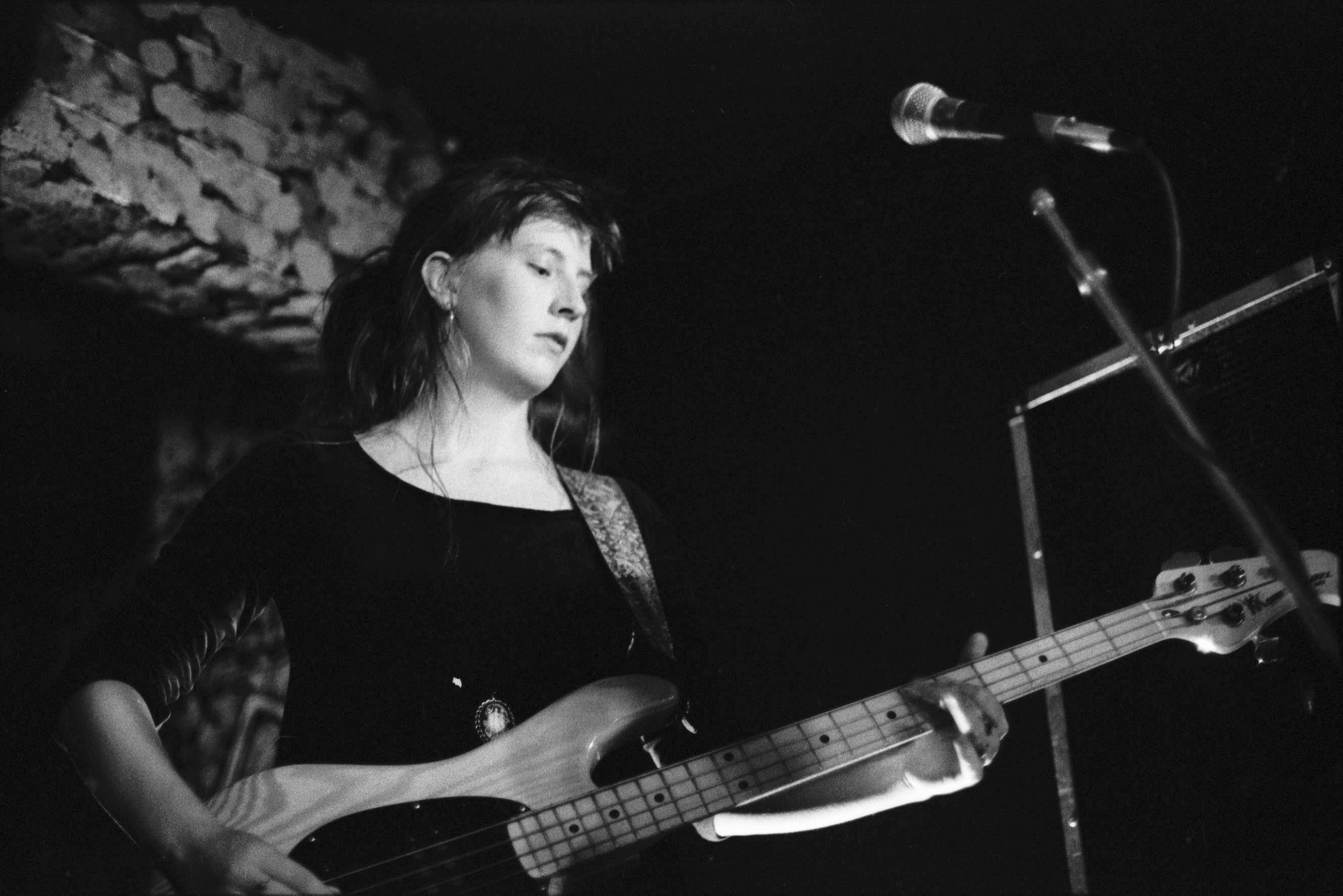 Rachael King as a teenager, playing bass in her third band, The Cakekitchen. Photo: Jonathan Ganley