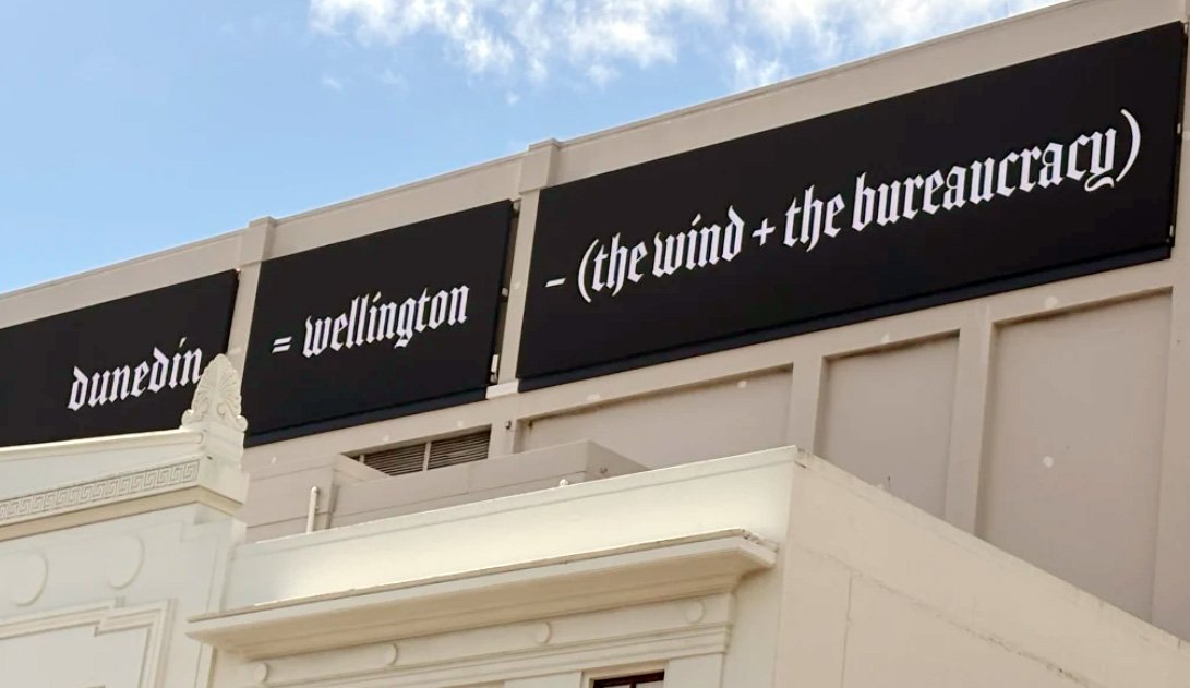 Enterprise Dunedin's marketing campaign encouraging a move south on a billboard at the Embassy...