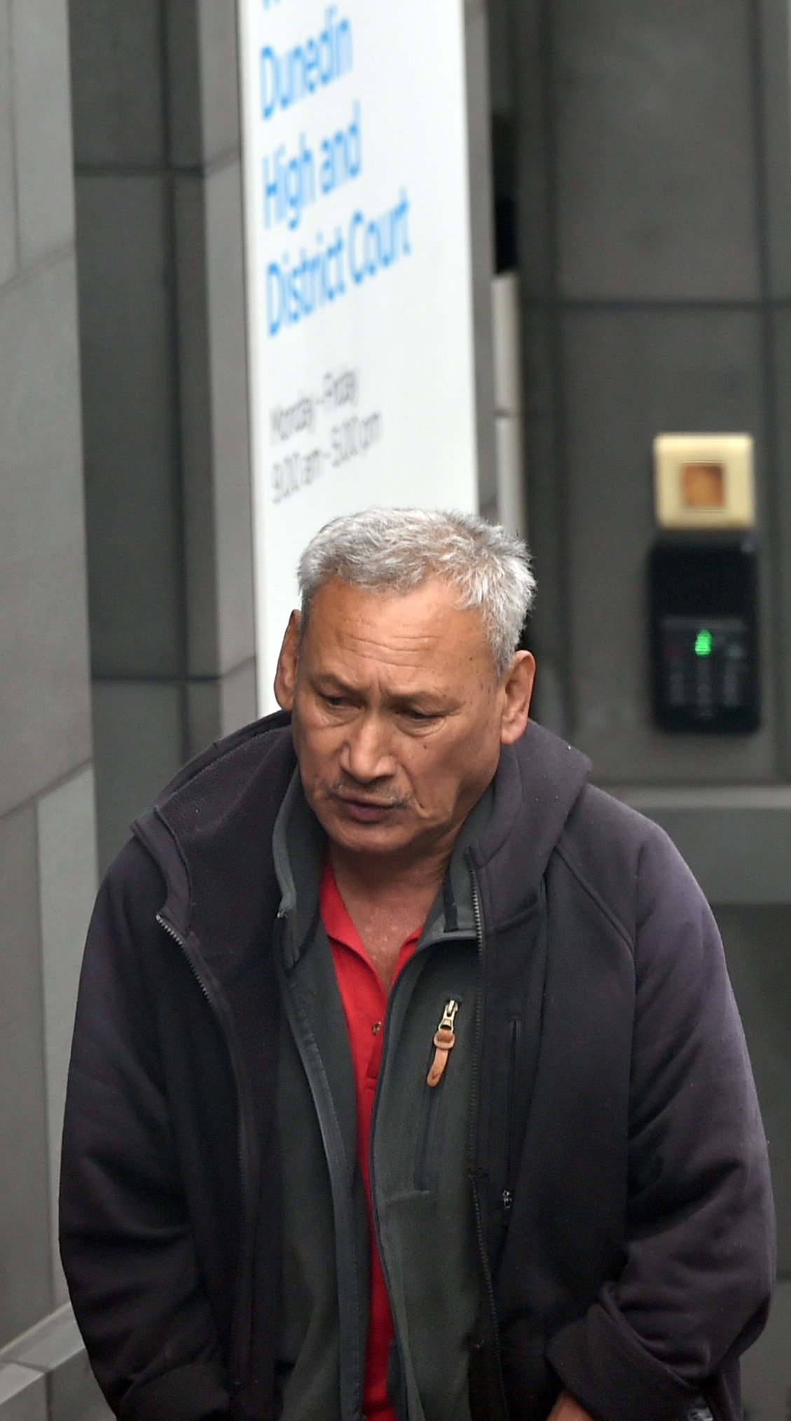 Pottki Tangimetua outside the Dunedin District Court yesterday morning. Photo: Gregor Richardson