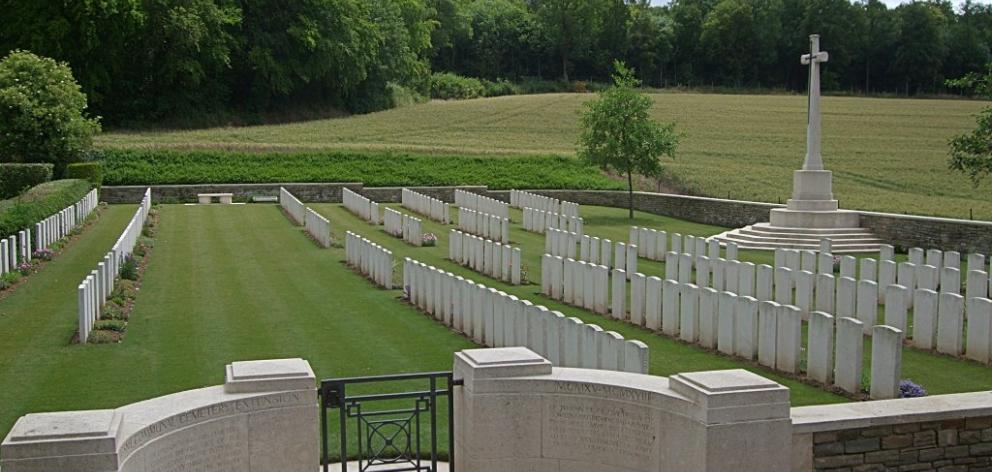 Mesnil Communal Cemetery in France. Supplied