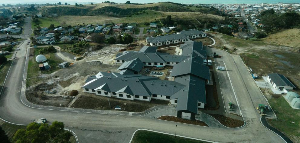 An aerial view of the completed first stage of the Observatory Village Lifecare retirement...