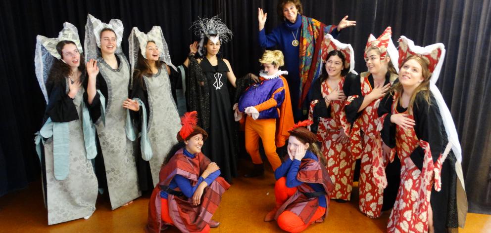 Queen’s High School drama pupils are watched over by drama teacher Terry MacTavish (above), as...