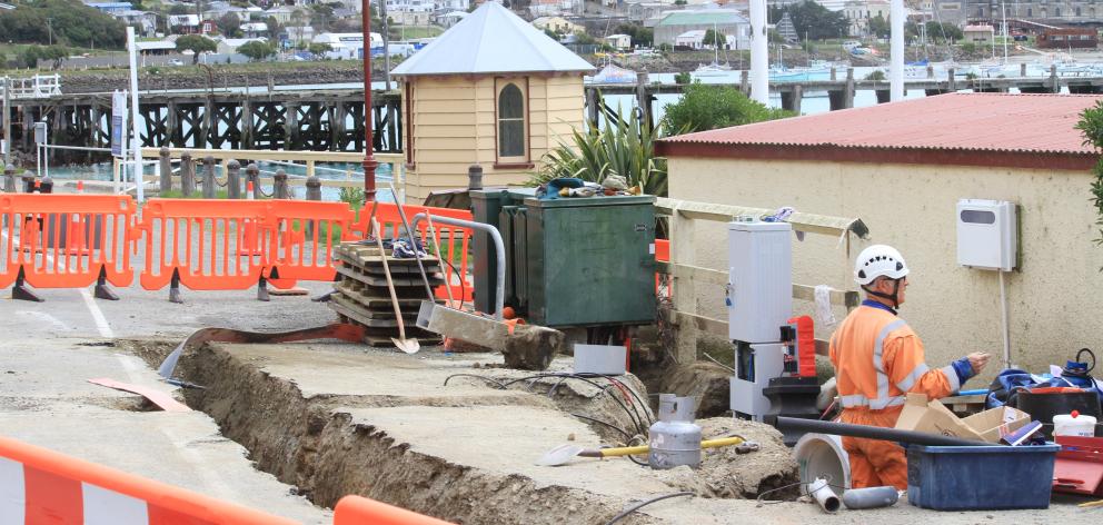 Oamaru blue penguins could be using New Zealand's first penguin underpass within three weeks as crews continue work at the site at Oamaru Harbour. Photo by Hamish MacLean.