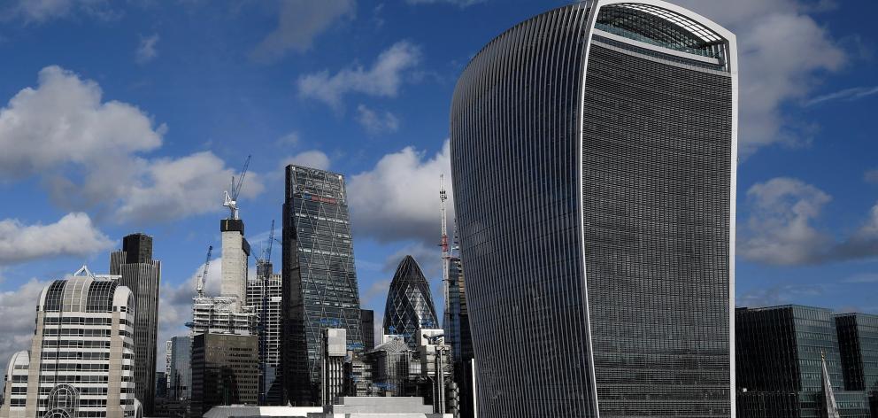 Kent Gardner, who has had some of London’s iconic landmark buildings, including  "The Gherkin" (centre) in his property portfolio. Photo: Reuters