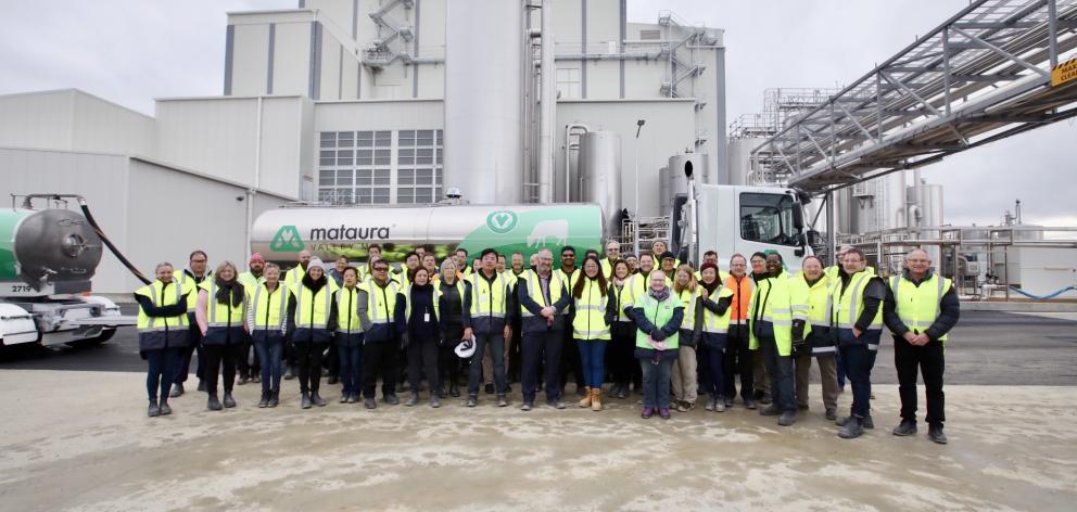 Staff at the Mataura Valley Milk plant, which began production yesterday. PHOTO: SUPPLIED
