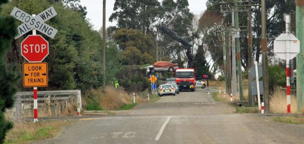 The scene of a fatal crash in TY Duncan Rd, Oamaru, in June. Photo: Hamish MacLean