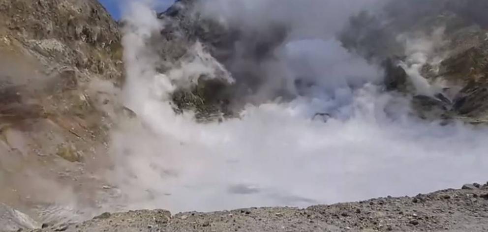 The crater lake, seen shortly before the eruption. Photo: Alessandro Kauffmann