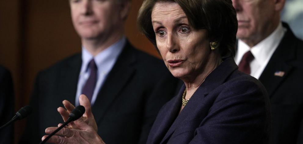 US House Minority Leader Nancy Pelosi speaks to the media on the "fiscal cliff" on Capitol Hill...