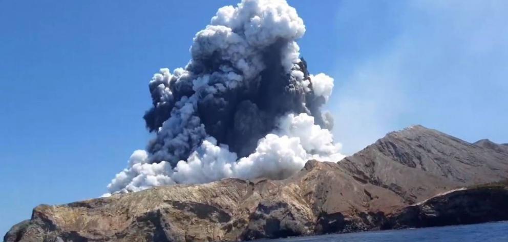 The moment that White Island erupted. Photo: Alessandro Kauffmann