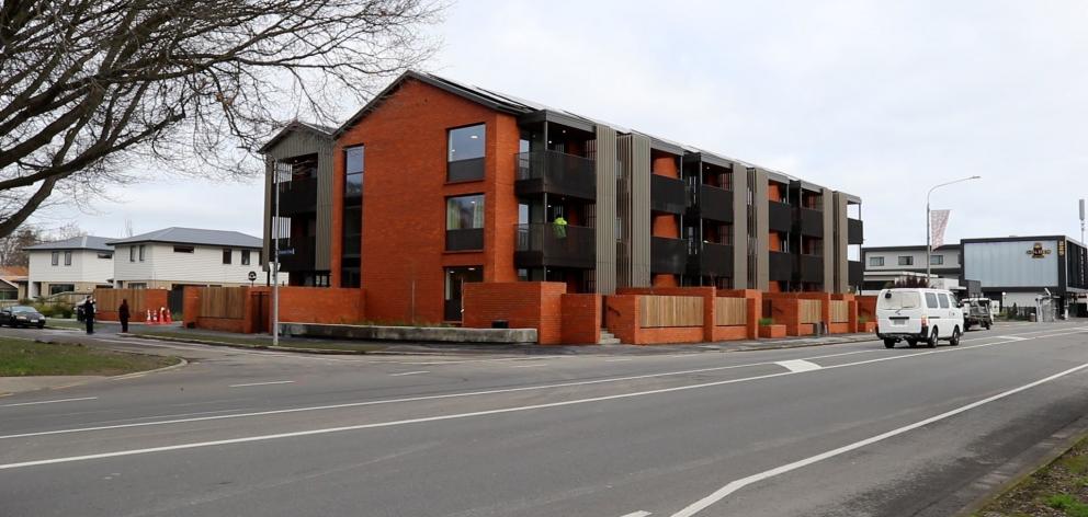 The housing complex is in the suburb of Riccarton. PHOTO: JOHN SPURDLE