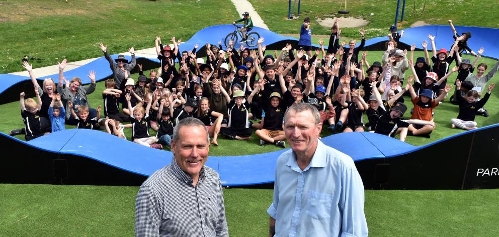 Waikouaiti School principal Mark Edwards (left) and Dunedin City Council parks and reserves...