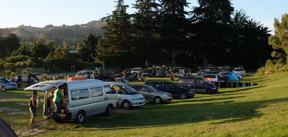 Dozens of freedom camper's vehicles at Warrington domain. PHOTO: ARCHIVE