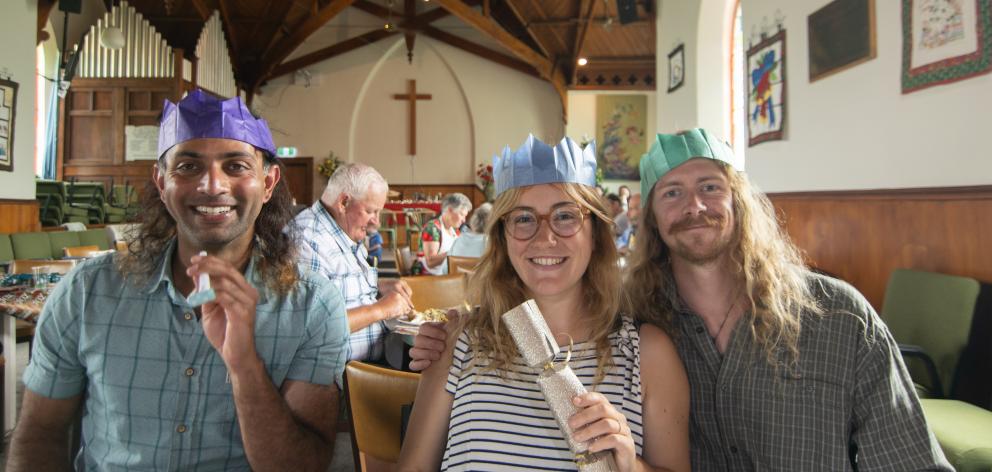 Celebrating Christmas at the barbecue lunch are Harshal Patil, of Dunedin, Calysta Provost, of...