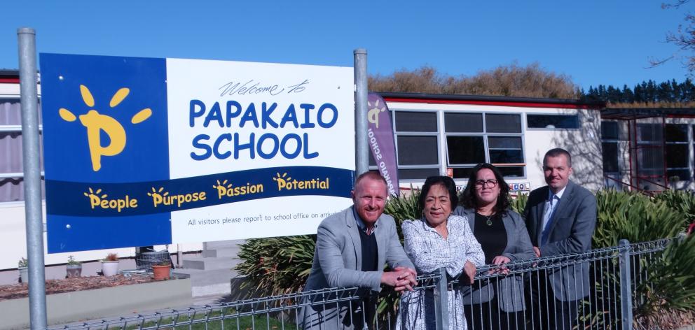 At Papakaio School last week were (from left) Papakaio School principal Damian Brown, Te...