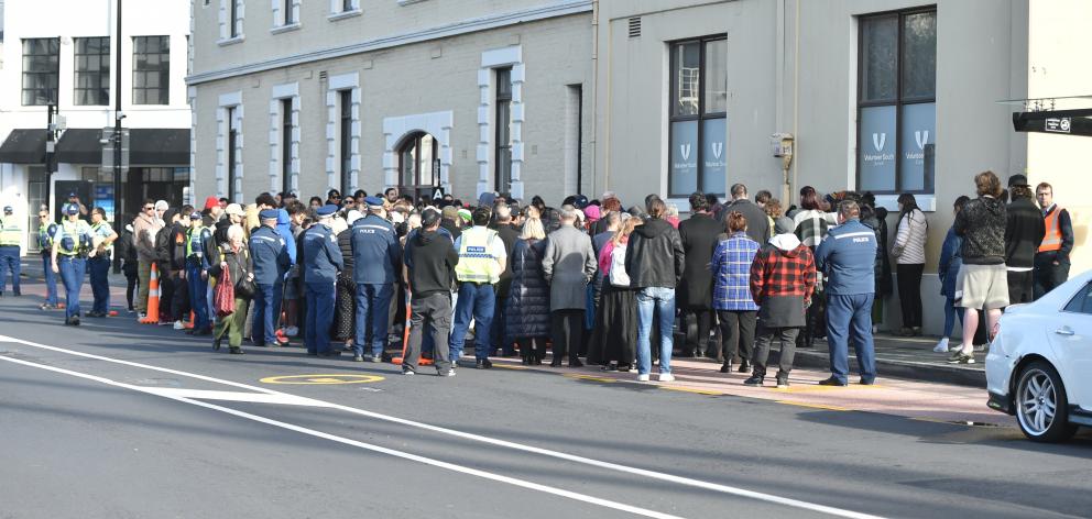 An important start . . . A blessing at the bus hub. PHOTO: GREGOR RICHARDSON