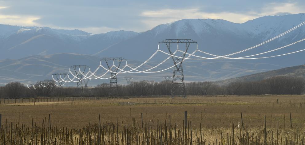 Power pylons in Ida Valley. PHOTO: STEPHEN JAQUIERY