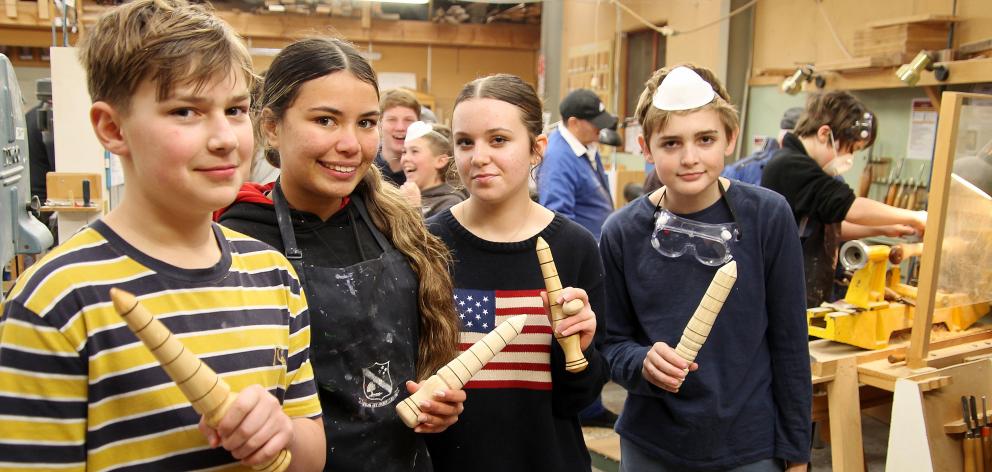 Romahapa School pupils (from left) Callum Brown, 12, Leilani Soloman, Laricha De Villier, both 13...