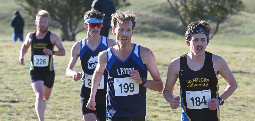 The leading group of (from left) eventual winner Oliver O’Sullivan, Dan Hayman, Nic Bathgate and...