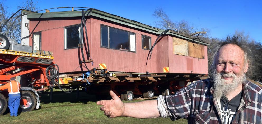 Waitati Valley Equestrian Centre owner Mark Spencer with a tilt-slab building from the Naylor...