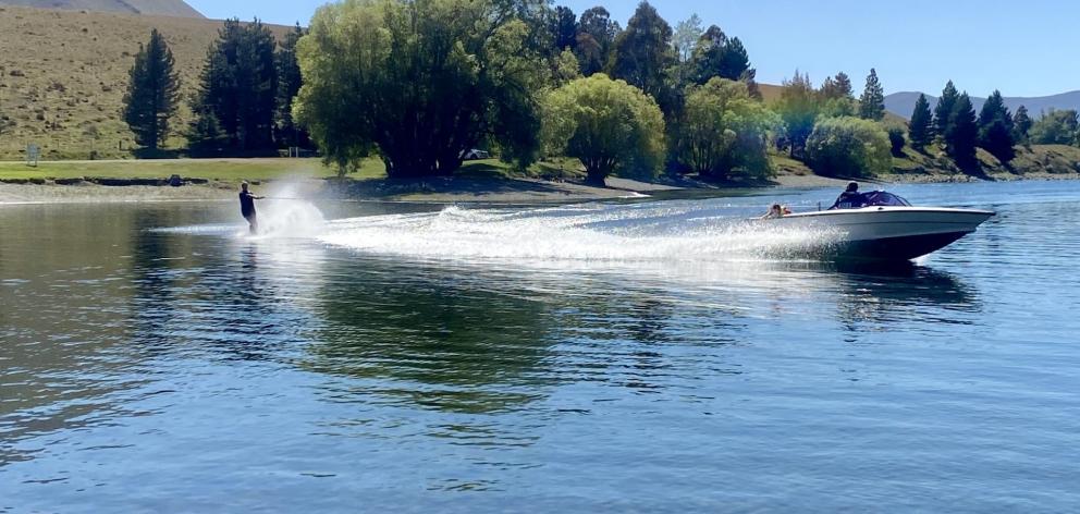 Steph Sim was able to go for a water ski last summer on Lake Camp. PHOTO: SUPPLIED