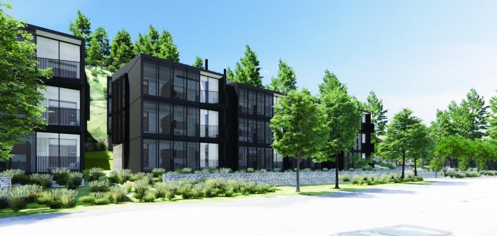 An artist’s impression shows what Queenstown’s first build-to-rent development, proposed on land...