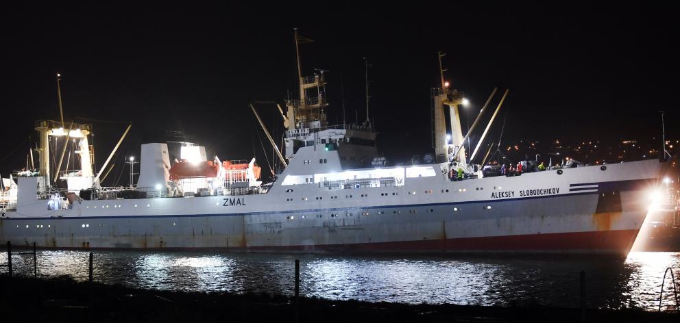 The fishing trawler Aleksey Slobodchikov. PHOTO STEPHEN JAQUIERY/ ODT (files)