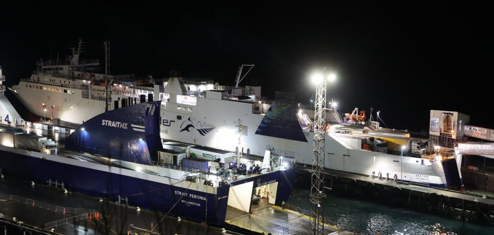 The Aratere back in Picton two days after it ran aground. PHOTO: MAIA HART/LDR