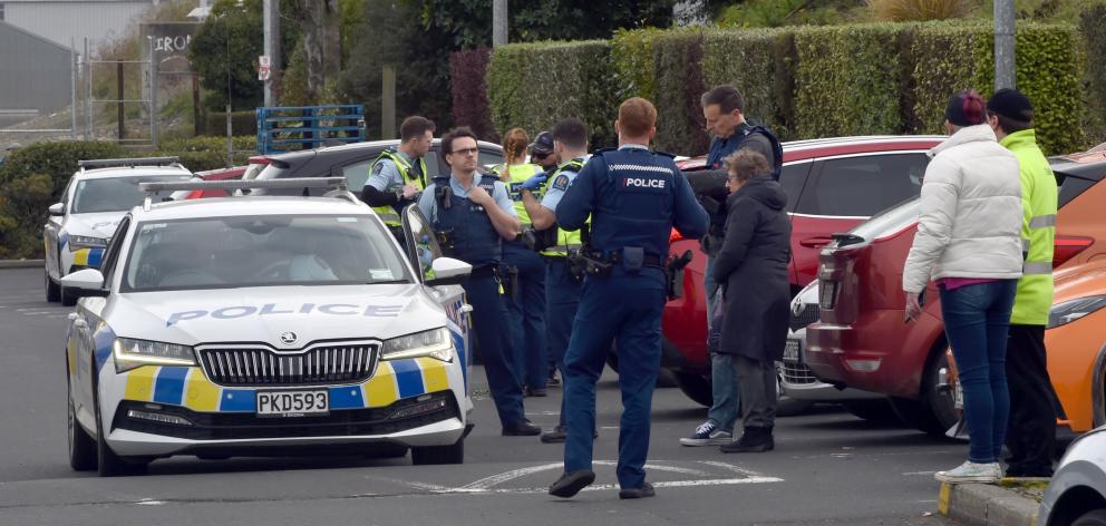 Police respond to Pak’nSave Dunedin, 86 Hillside Rd, after a report of an alleged assault. PHOTO:...