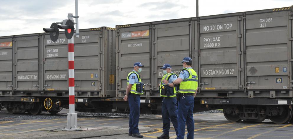 A train halted by an anti-coal protest. PHOTO: LINDA ROBERTSON