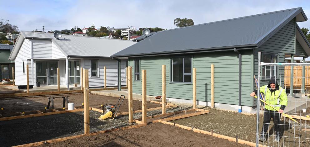 Kāinga Ora social housing nears completion at a site in Albertson Ave, Port Chalmers. PHOTO:...