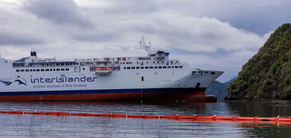 The Aratere grounded outside Picton in June. Photo: RNZ