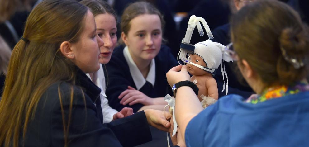 Otago Girls’ High School pupils Anika Doldge (left), Imogen Leaper and Jasmine Potter, all 14,...