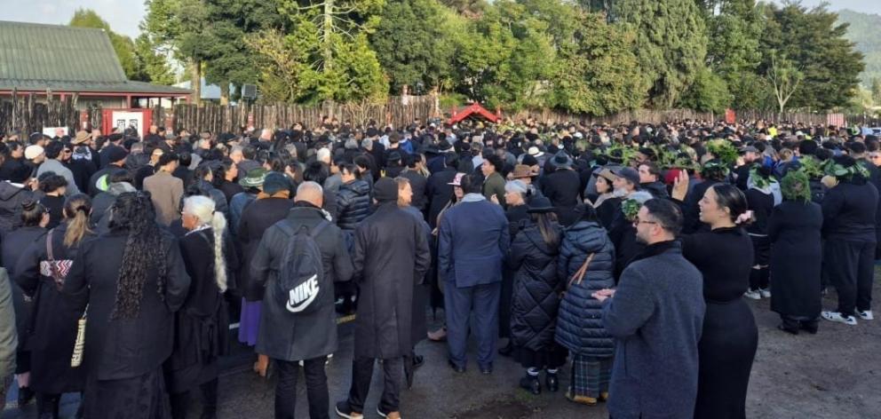 Thousands gather at Turangawaewae for Kiingi Tuheitia's tangihanga. PHOTO: RNZ