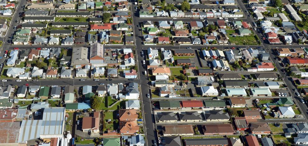 An aerial view of South Dunedin. Photo: ODT files