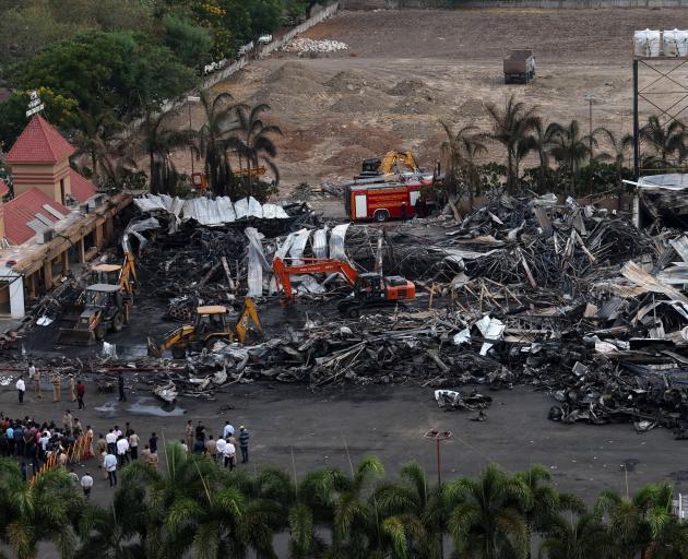 The building in Rajkot was destroyed. Photo: Reuters